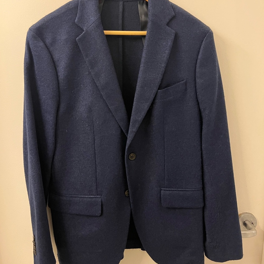 Mango Men's Blazer Blue Flannel